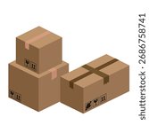 Illustration vector graphic design of delivery box package. Can be used for delivery icon, retail symbol, packaging company logo, delivery courier company sign, warehouse design asset etc.