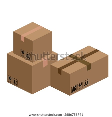 Illustration vector graphic design of delivery box package. Can be used for delivery icon, retail symbol, packaging company logo, delivery courier company sign, warehouse design asset etc.
