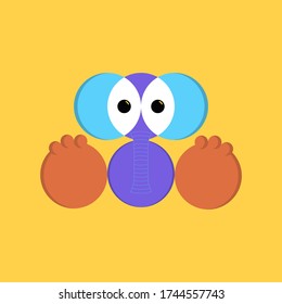 Illustration vector graphic design of elephant sitting. good for icon 
