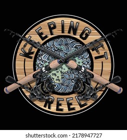 illustration  Vector  graphic Design  Fishing Reel  background nature fisherman


