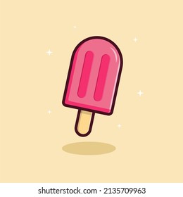Illustration vector graphic design of fresh pink ice cream. Good to use for your company logo, summer event, or something like that.