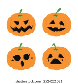 Illustration vector graphic design of Halloween Pumpkin. Can be used for halloween theme store logo, invitation pary, decoration, sticker, etc.