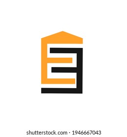 Ilustración vectorial diseño gráfico de la letra E logotipo bueno para la construcción, empresa de construcción o más