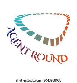 Ilustración de un diseño gráfico vectorial, símbolo de logotipo redondeado.