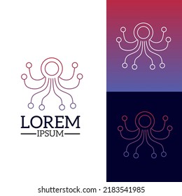 Illustration vector graphic design logo octopus tech