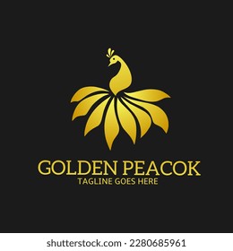 ilustración vectorial gráfico de diseño plantilla de logotipo pavo real color brillante