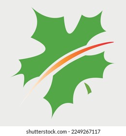 Illustration vector graphic design of a Maple leaf slash. Can be used for, nature sign, syrup shop logos, camp logo, autumn and holidays festival decoration, card, sticker, etc.