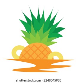 Illustration vector graphic design of a pineapple sunset icon design. Can be used for beverages icon, organic food logo, fruit market sign, summer and harvest festival decoration, sticker, etc.