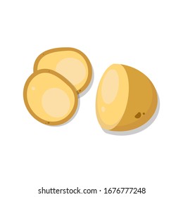 Illustration vector graphic design of potato with top view, flat design. Great for your business, web, mobile app, ect.