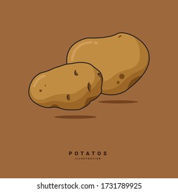 Illustration vector graphic design of potato with front view and flat design. Great for your business, web, mobile app, ect.