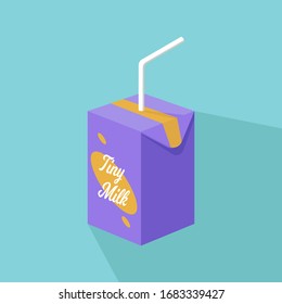 Illustration vector graphic design of purple box of milk with prespective view flat design. Great for your business, web, mobile app, ect.