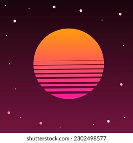 ilustración vectorial gráfico de diseño retrotro fondo futurista con estilo 80s