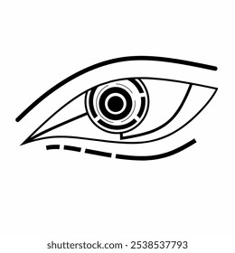 Vector de ilustración Diseño gráfico de ojo de robot simple para Elementos de tecnología
