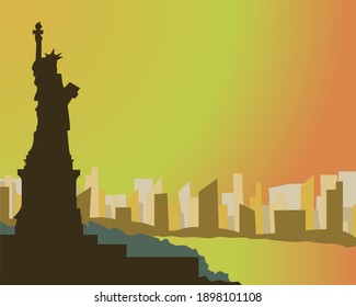 ilustración de diseño gráfico vectorial de verano retro en libertad