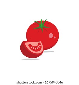 Illustration vector graphic design of tomato with flat design. Great for your business, web, mobile app, ect.