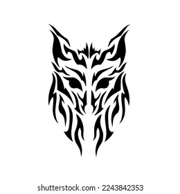 illustration vector graphic of design tribal fox head in black color