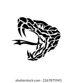 illustration vector graphic of design tribal heads of pythons