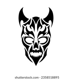 illustration vector graphic of design tribal art abstract devil face tattoo