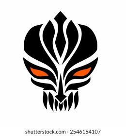 illustration vector graphic of design tribal art face devil red eyes tattoo