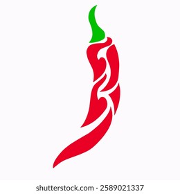 illustration vector graphic of design tribal art designs red chili tattoo