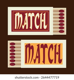 Ilustración Vector Diseño gráfico de dos cajas de fósforos. Puede ser utilizado para un logotipo de la tienda, decoración vintage, etiqueta engomada, etc.