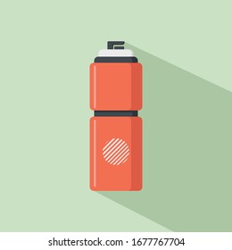 Ilustración vectorial diseño gráfico de botella de agua bebida con color rojo y diseño plano de vista frontal. Excelente para tu negocio, web, aplicación móvil, etc.