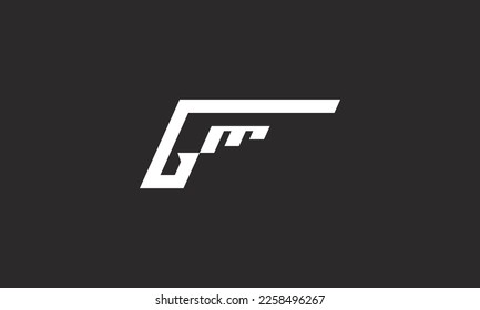 illustration vector graphic designs. combination pictogram, monogram logo letter G and M, gun shape