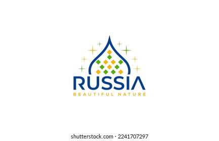 ilustración vectores gráficos diseños, logograma logotipo marcadamente pictograma RUSIA con cúpula