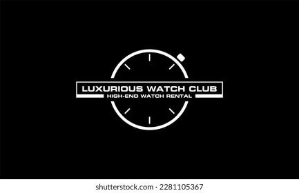 illustration vector graphic designs. luxurious watch club logo. modern, classic, elegance style