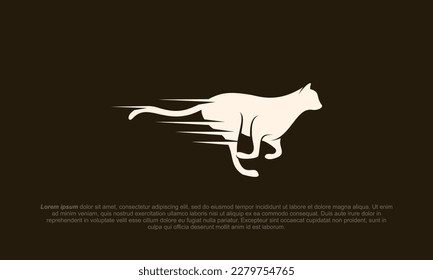 illustration vector graphic designs. mascot character pictogram logo running cheetah. speed, fast