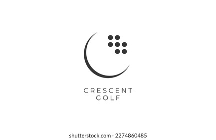 illustration vector graphic designs. pictogram logo combination crescent moon and abstract golf ball