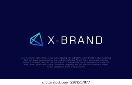 illustration vector graphic designs. pictogram logo abstract x shape. modern, sophisticated, tech