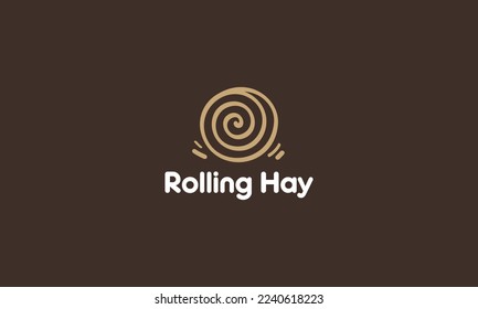 illustration vector graphic designs, rolling hay logo, simple modern style