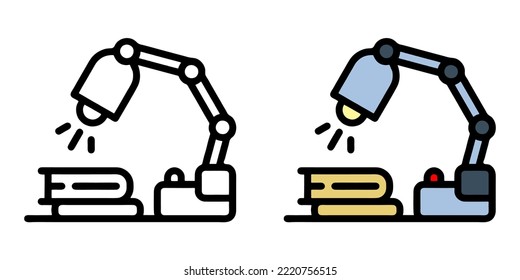 Illustration Vector Graphic of desk lamp, light study icon. Color and black cartoon Gambar