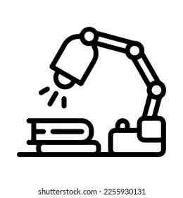 Illustration Vector Graphic of  desk lamp, light study icon. Line drawing. Black.