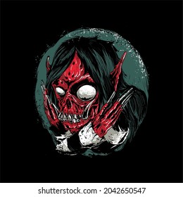 Illustration vector graphic for devil design