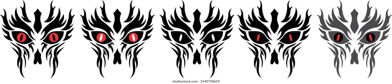Illustration vector graphic of devil eye design with tribal style 