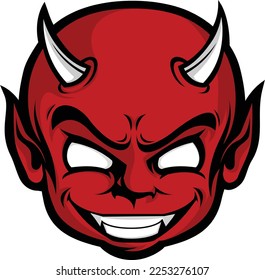  illustration vector graphic of devil head mascot good for logo sport ,t-shirt ,logo 