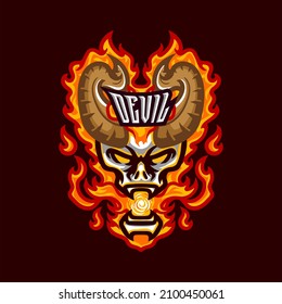 illustration vector graphic of Devil mascot logo perfect for sport and e-sport team