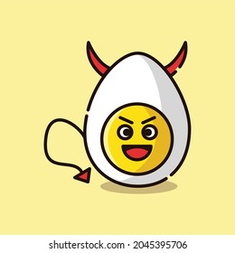 Illustration vector graphic of a deviled egg character. Perfect for deviled egg day, etc.