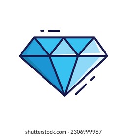 Gráfico vectorial de ilustración del Diamante. El estilo minimalista del Diamond está aislado en un fondo blanco. La ilustración es adecuada para páginas web de aterrizaje, pegatinas, etc.