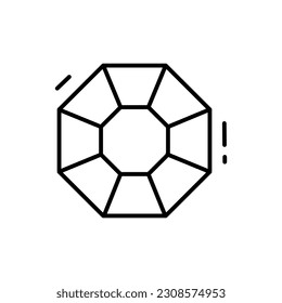 Gráfico vectorial de ilustración del Diamante. El estilo artístico lineal de Diamond está aislado en un fondo blanco. La ilustración es adecuada para páginas web de aterrizaje, pegatinas, etc.