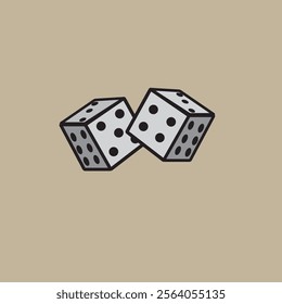 illustration vector graphic of the dice have been throw