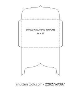 Illustration vector graphic of dielines cut envelope template