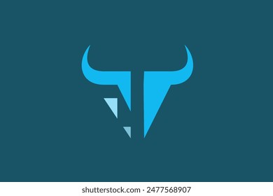 Illustration vector graphic of digital bull head. Good for logo