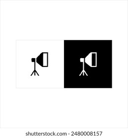 Illustration vector graphic of digital camera symbol icon, black and white