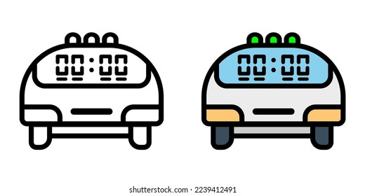 Illustration, Vektorgrafik von Digital, Uhr, Wecker, Symbol, Cartoon
