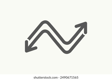 Illustration vector graphic of digital move letter N. Good for logo