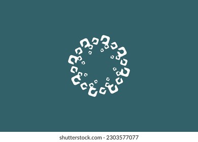 Illustration vector graphic of digital round geometric triangle in square shape. Good for logo