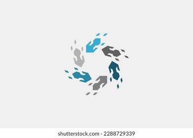 Illustration vector graphic of digital technology colorful fun round. Good for logo